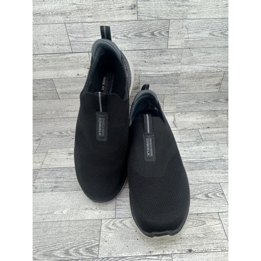 Skechers GoWalk 6 Men Black Slip On Walking Shoes 216202WW Wide Fit Size 9